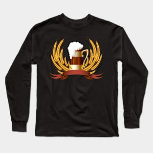 Beer mug cereal ears and banner for your text Long Sleeve T-Shirt